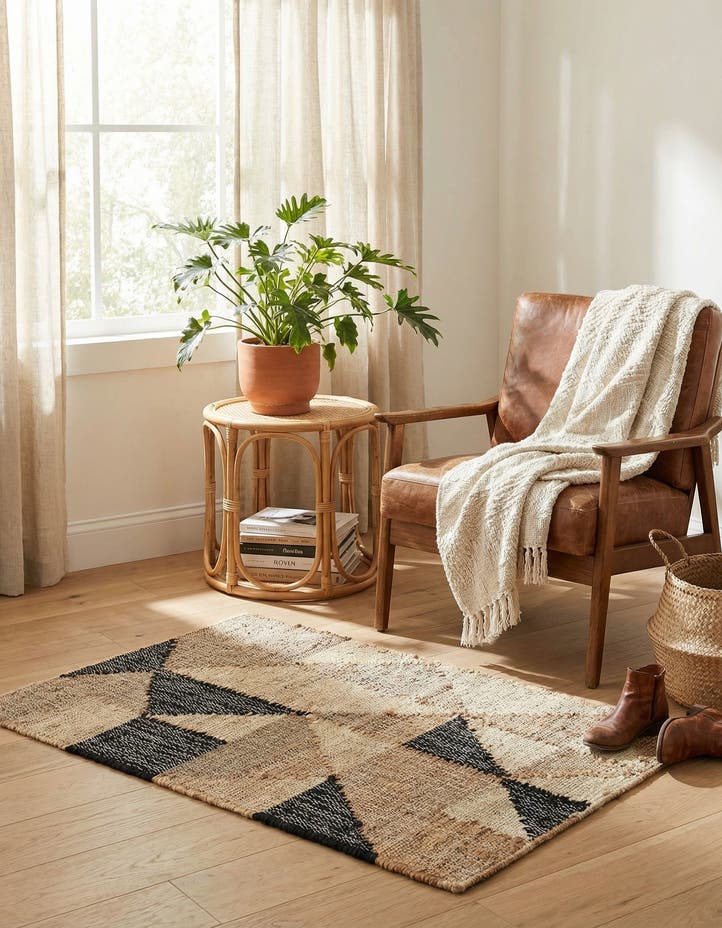 2' x 3' 1 Hand Woven Kala Handwoven Jute Rug