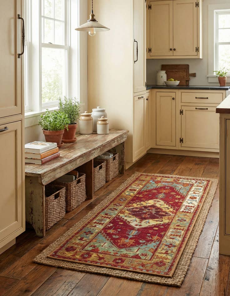 Detail image of  2' x 5'  Washable Traditional Indoor / Outdoor Runner Rug