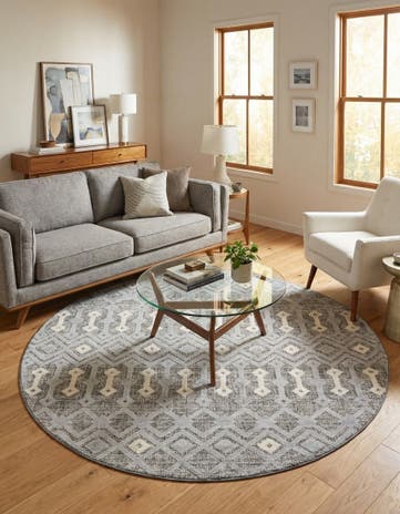 Gray Arlo Round Rug