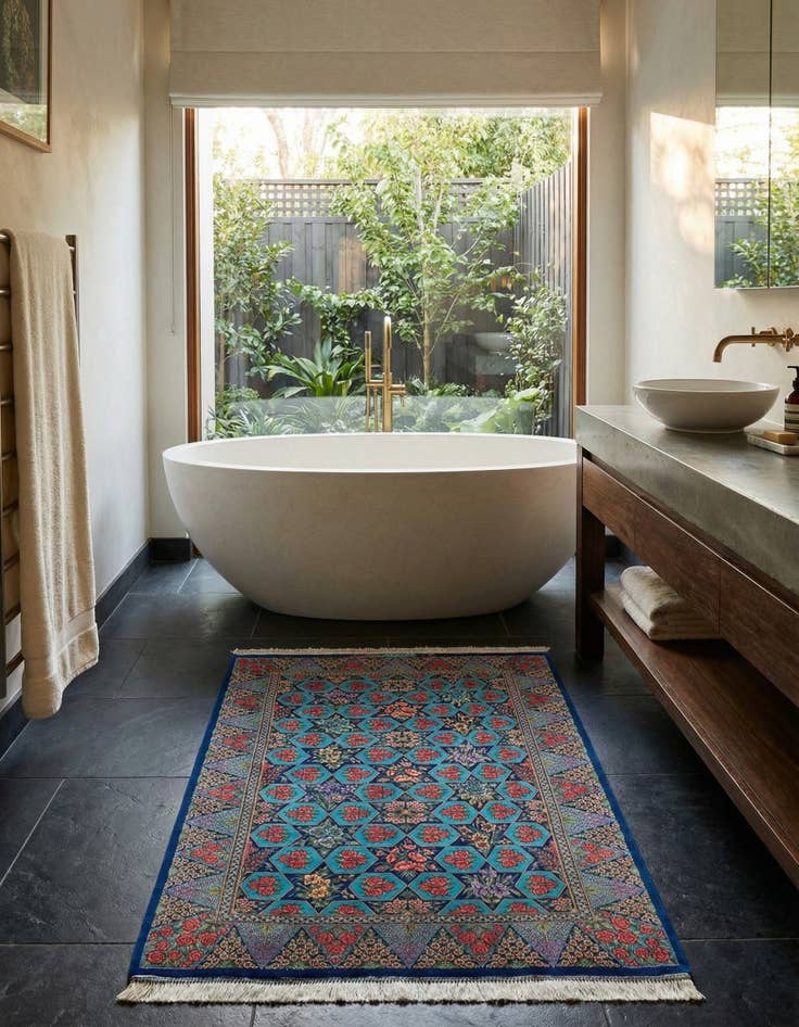 Detail image of 3' 3 x 4' 9 Ghom Silk Rug