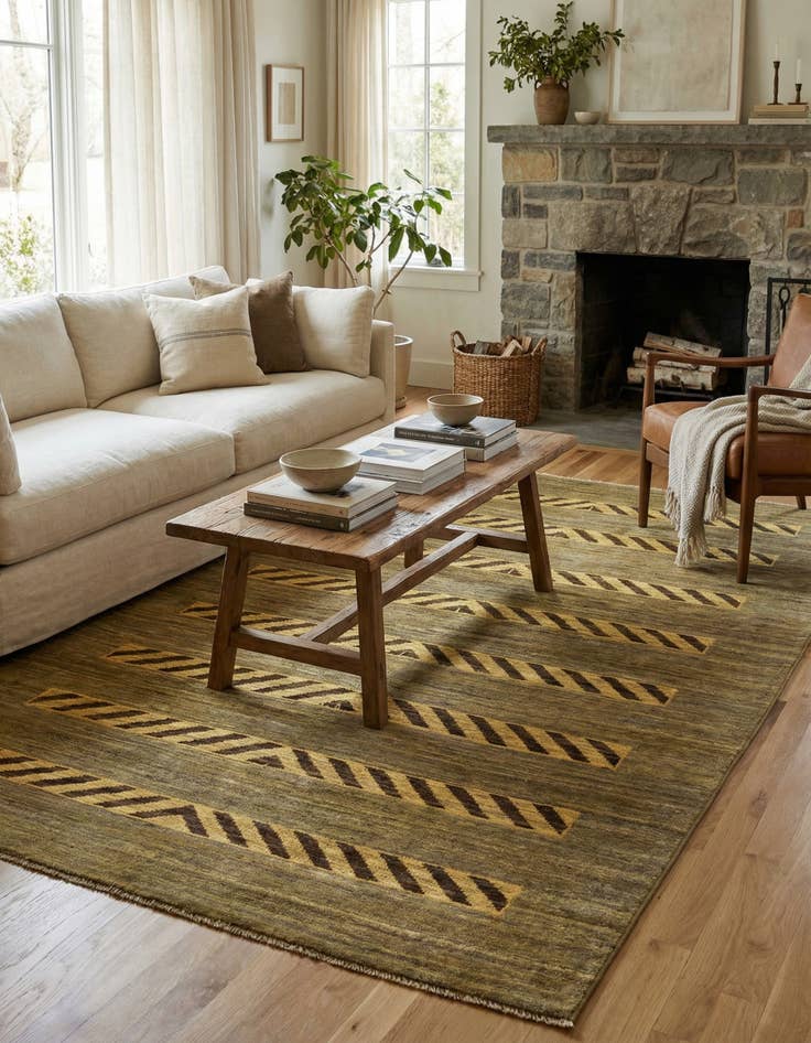 Detail image of 3' 9 x 5' 11  Hand Knotted Modern Ziegler Oriental Rug