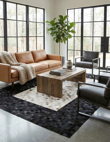 5' 1 x 8' Cowhide - Patchwork Rug
