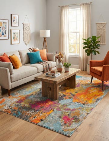 5' 3 x 8' Washable Vivid Rug