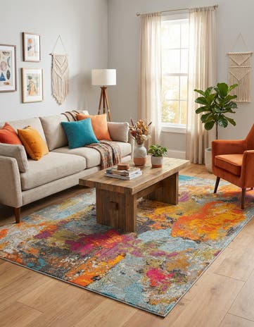 5' 3 x 8' Washable Vivid Rug
