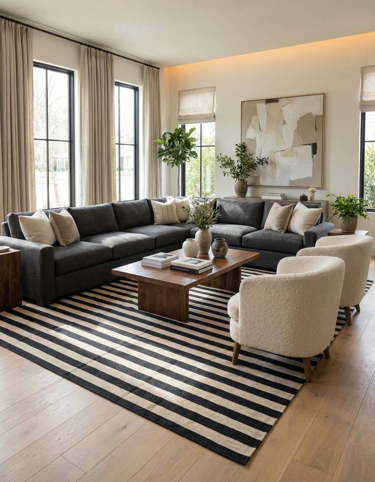 Detail image of 8' 2 x 10'  Hand Woven Kilim Modern Wool Rug