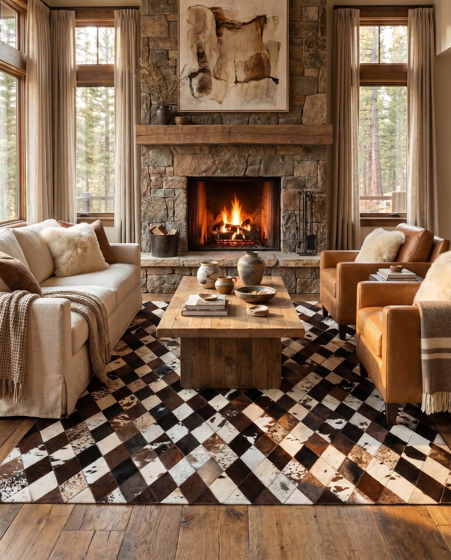 5' 2 x 8' 2 Cowhide Stocks Rug