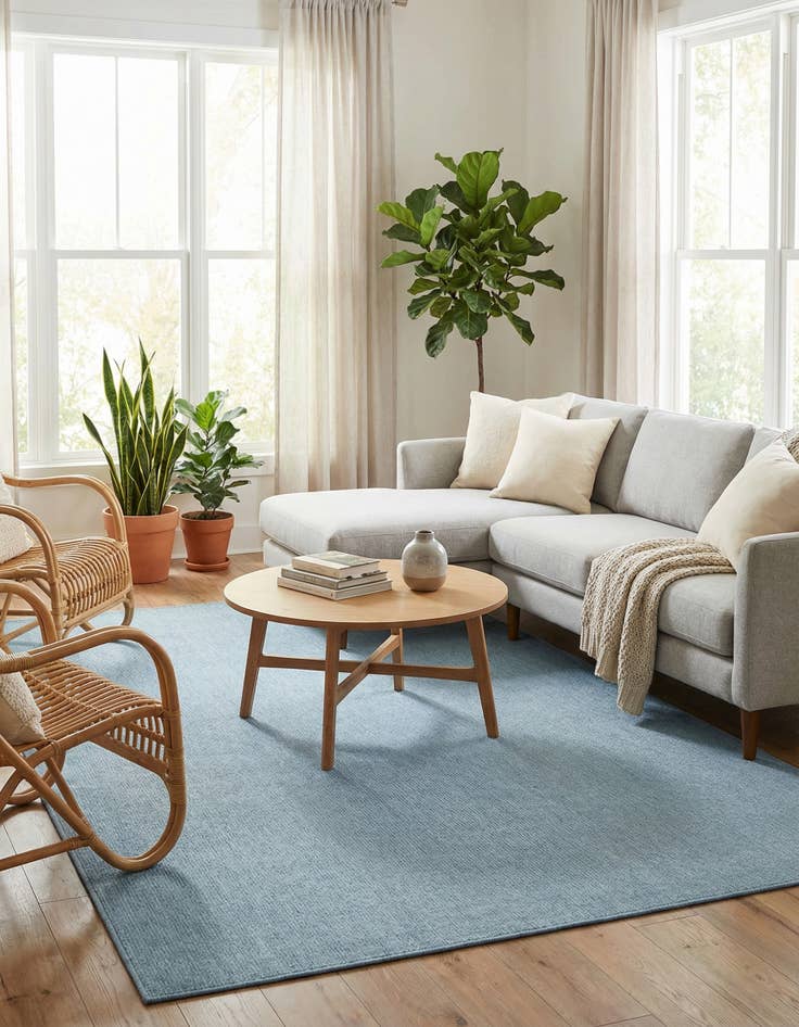 Detail image of 6' x 9'  Washable Solid Indoor / Outdoor Rug