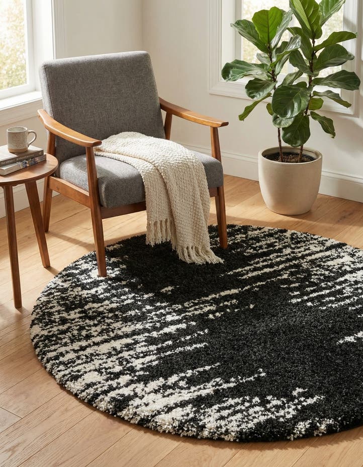 5' 3 x 5' 3 Serenity Shag Round Rug