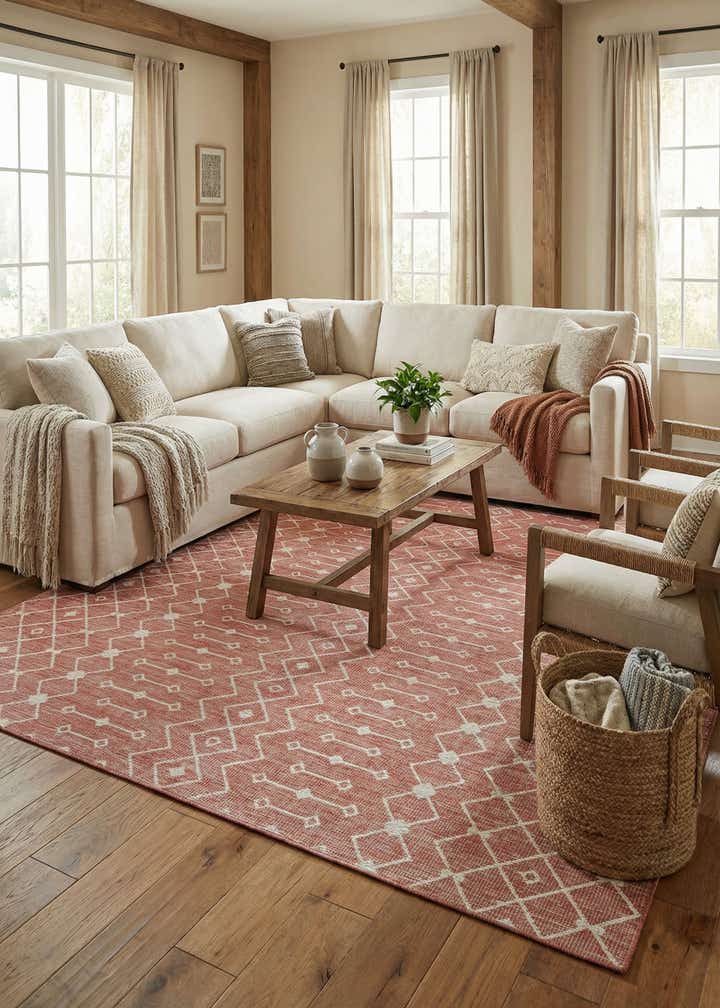 10' 8 x 10' 8 Easy-Clean Trellis Indoor / Outdoor Square Rug