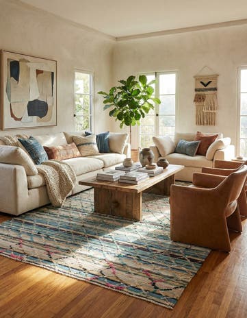 6' 6 x 10' Hand Woven Kilim Modern Wool Rug