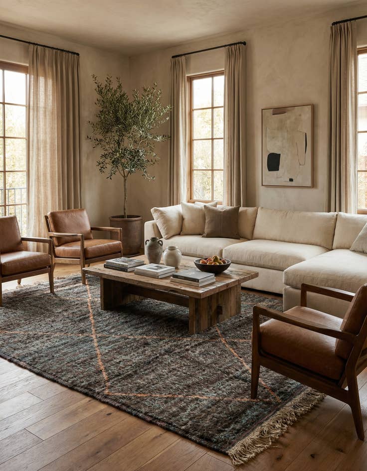 Detail image of 9' x 12' 7  Hand Knotted Moroccan Wool Rug