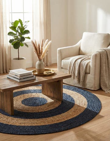 4' 1 x 4' 1 Handmade Braided Jute Round Rug