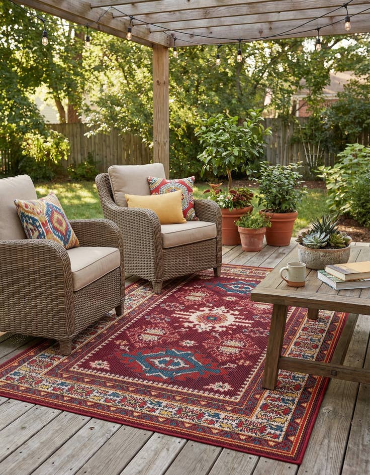 Detail image of 4' x 6'  Washable Baja Indoor / Outdoor Rug