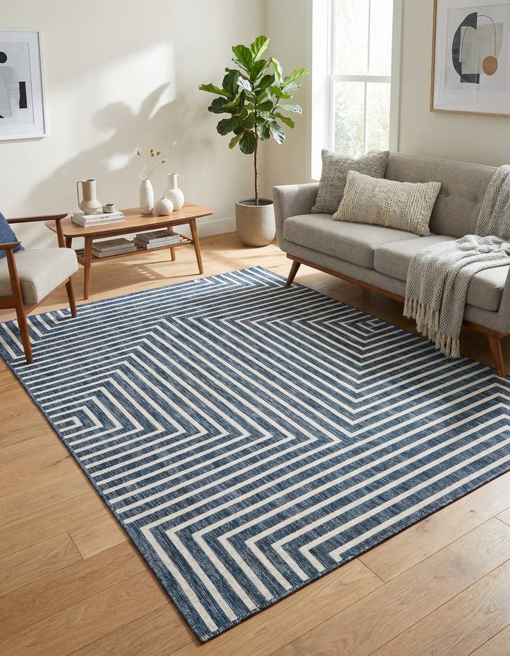 Detail image of 6' x 9'  Washable Modern Indoor / Outdoor Rug