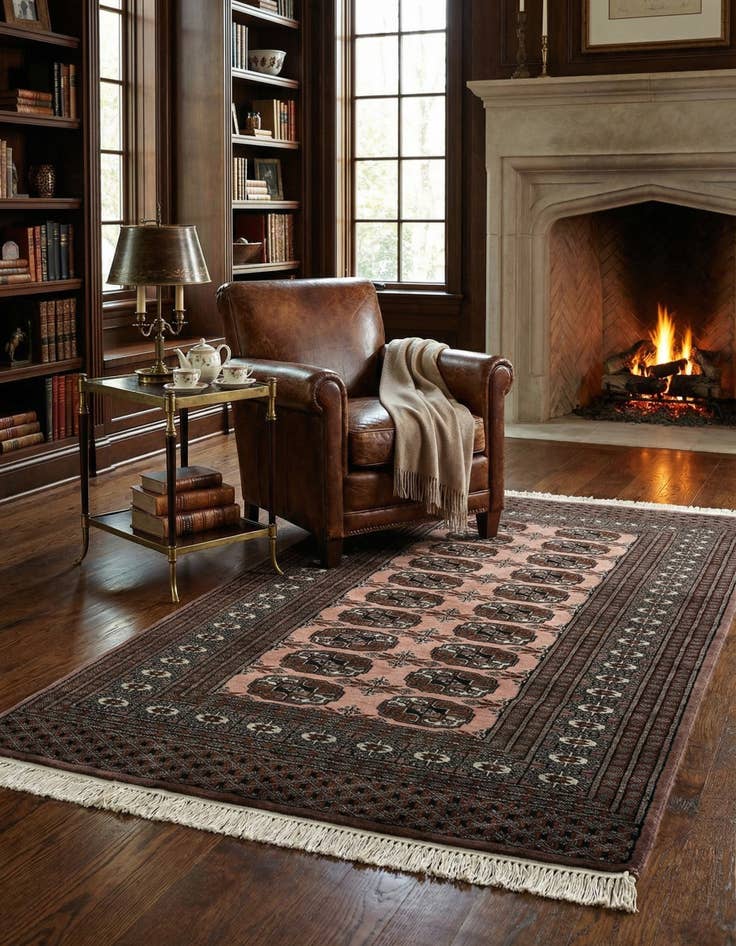 Detail image of  3' 3 x 5'  Hand Knotted Bokhara Oriental Wool Rug