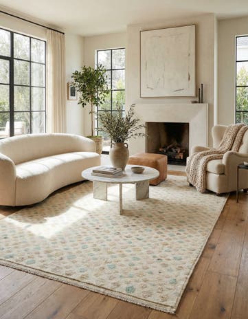 9' x 12' 6 Hand Knotted Moroccan Wool Rug
