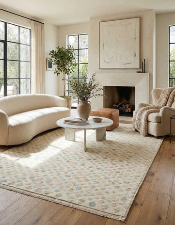 9' x 12' 6 Hand Knotted Moroccan Wool Rug
