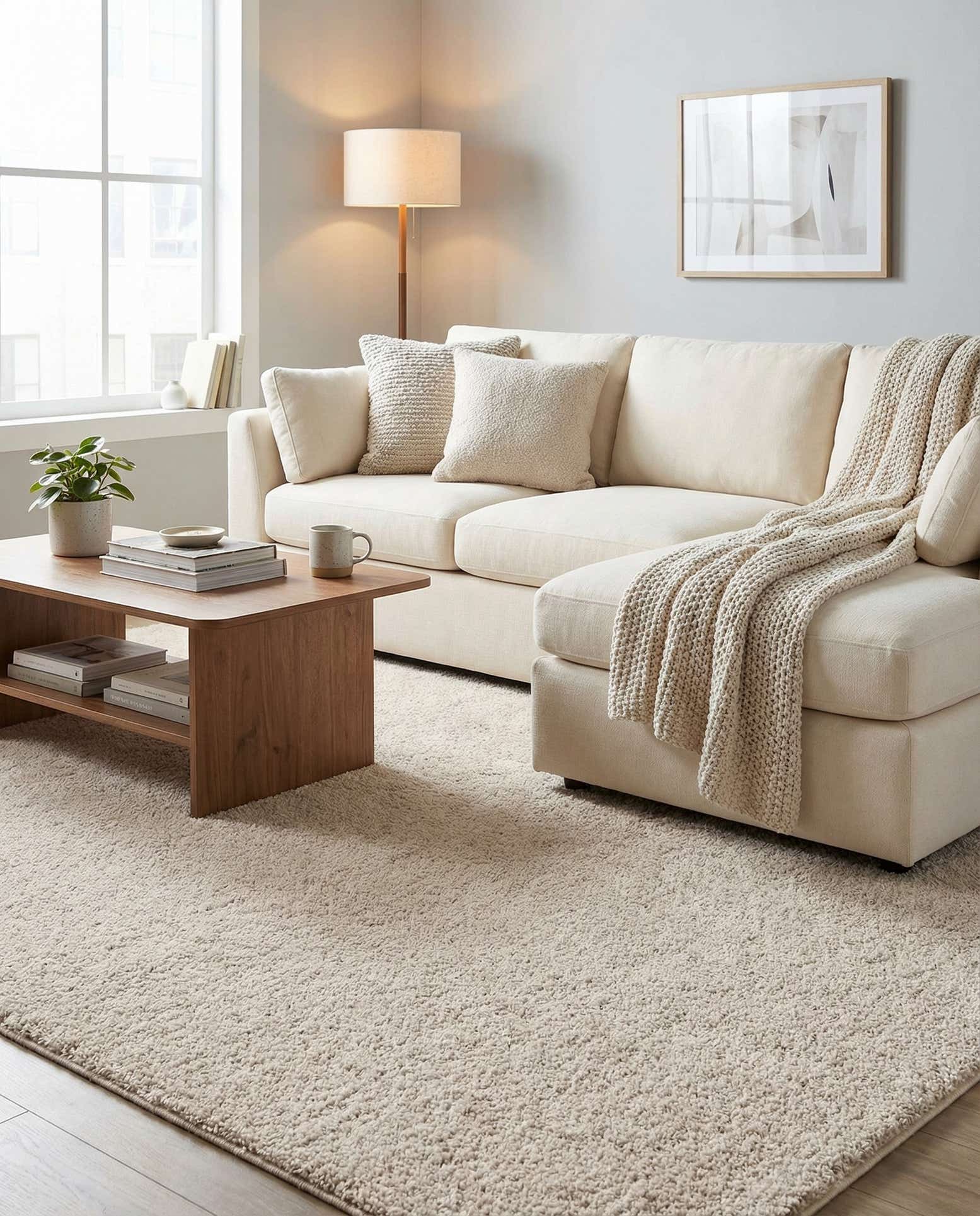 7' x 10' Soft Solid Shag Rug
