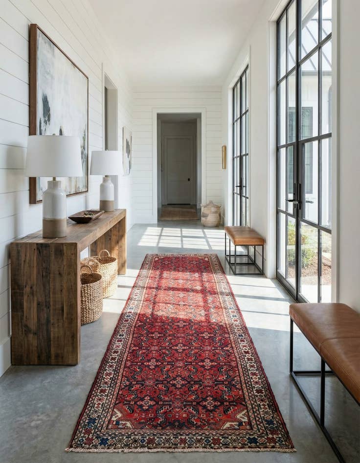 Detail image of 3' 8 x 13' 9 Hamedan Wool Runner Rug