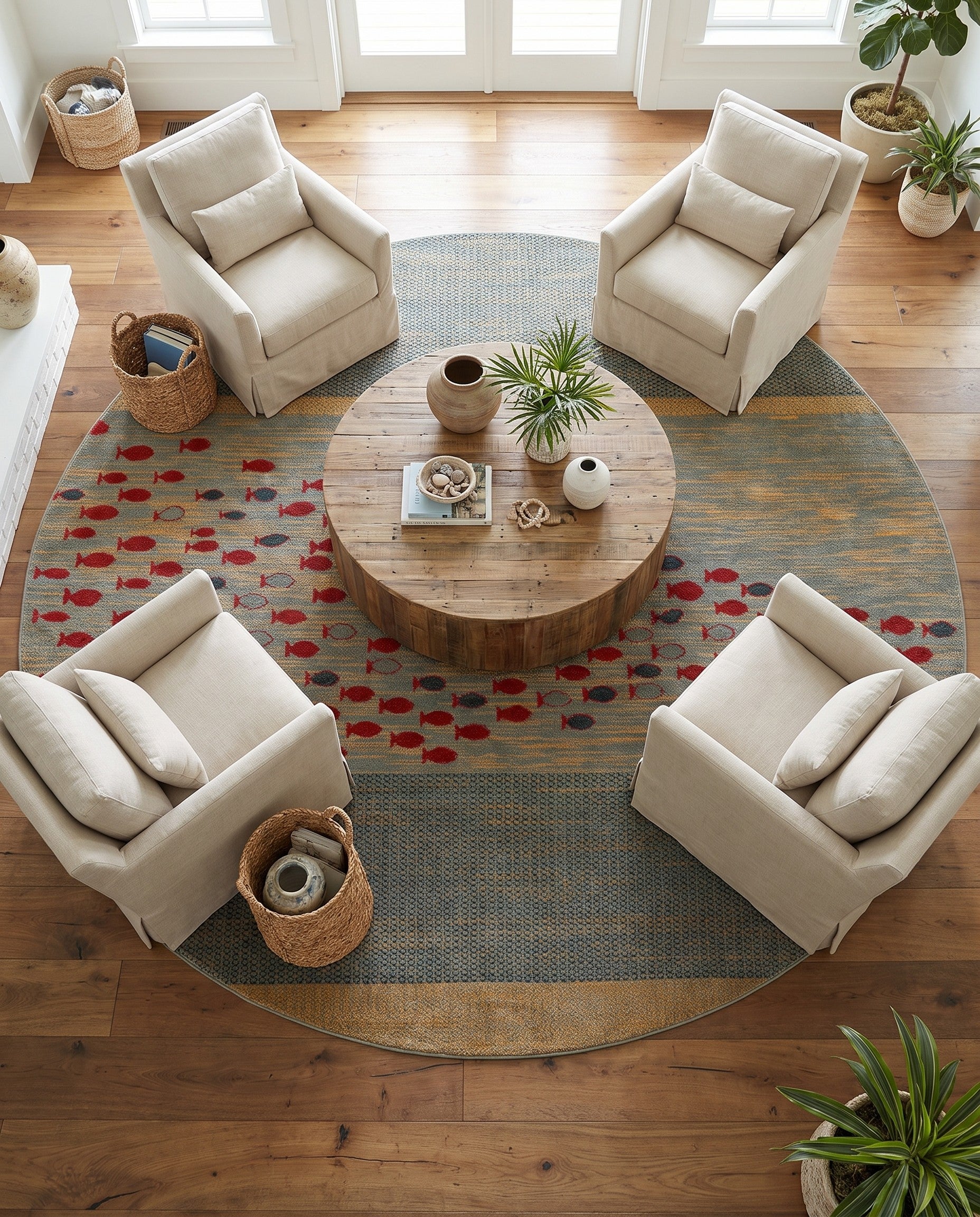 13' 1 x 13' 1 Hand Knotted Kashkuli Gabbeh Oriental Round Rug