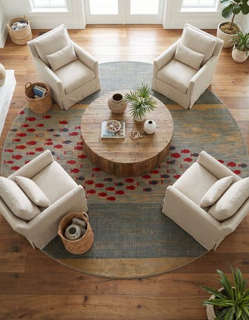 13' 1 x 13' 1 Hand Knotted Kashkuli Gabbeh Oriental Round Rug