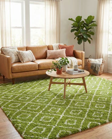 10' x 10' Lattice Shag Square Rug