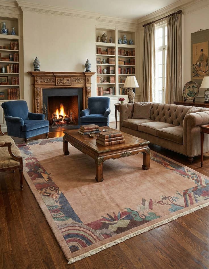 Detail image of  8' 6 x 11' 9  Hand Knotted Nepal Wool Rug