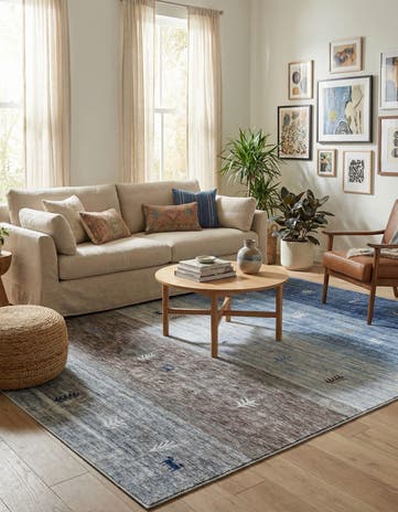 Blue Gray Gabbeh Rug