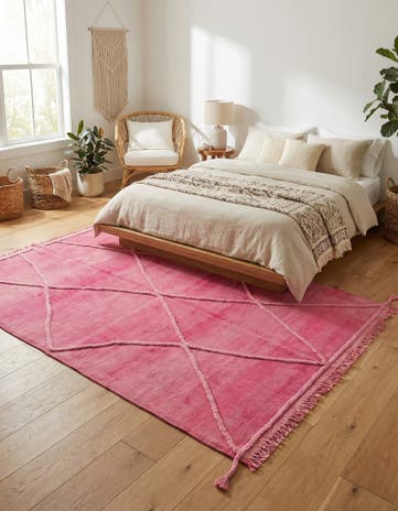 4' x 6' Hand Knotted Moroccan Wool Rug