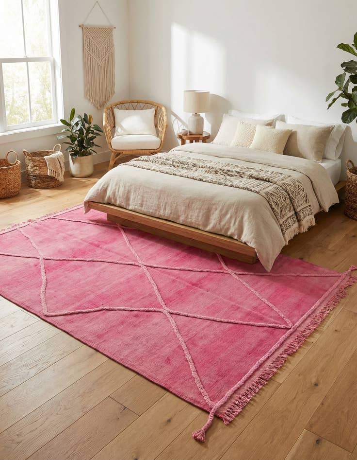 Detail image of 4' x 6'  Hand Knotted Moroccan Wool Rug