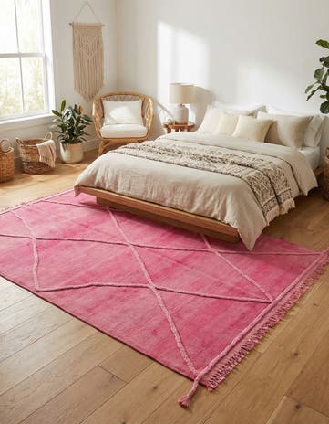 4' x 6' Hand Knotted Moroccan Wool Rug