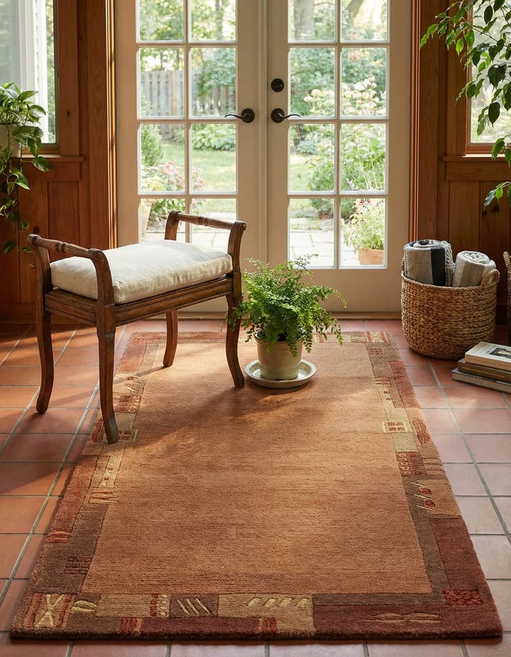 Detail image of 2' 4 x 4' 7  Hand Knotted Nepal Wool Rug