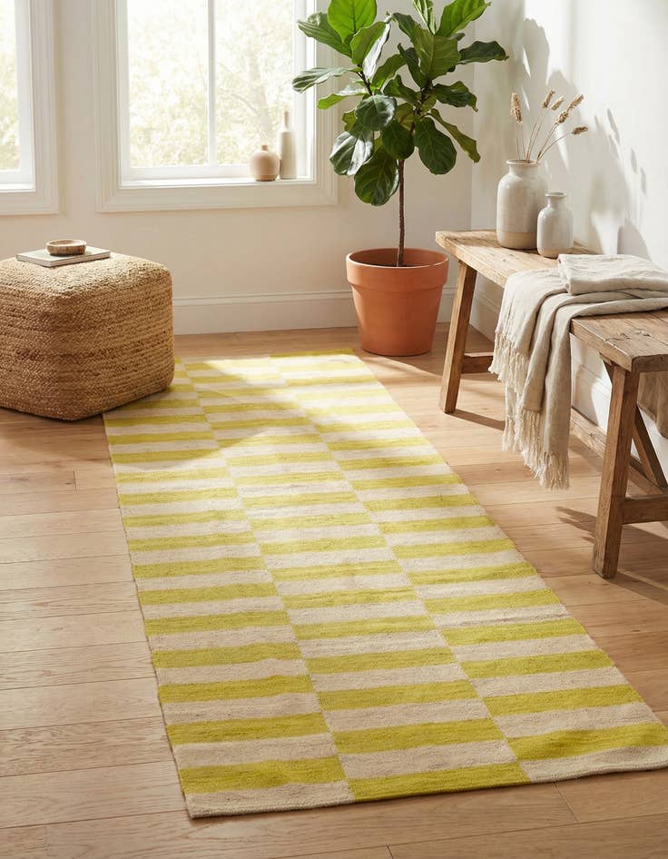 Detail image of 2' 6 x 7' 9  Hand Woven Kilim Modern Wool Runner Rug