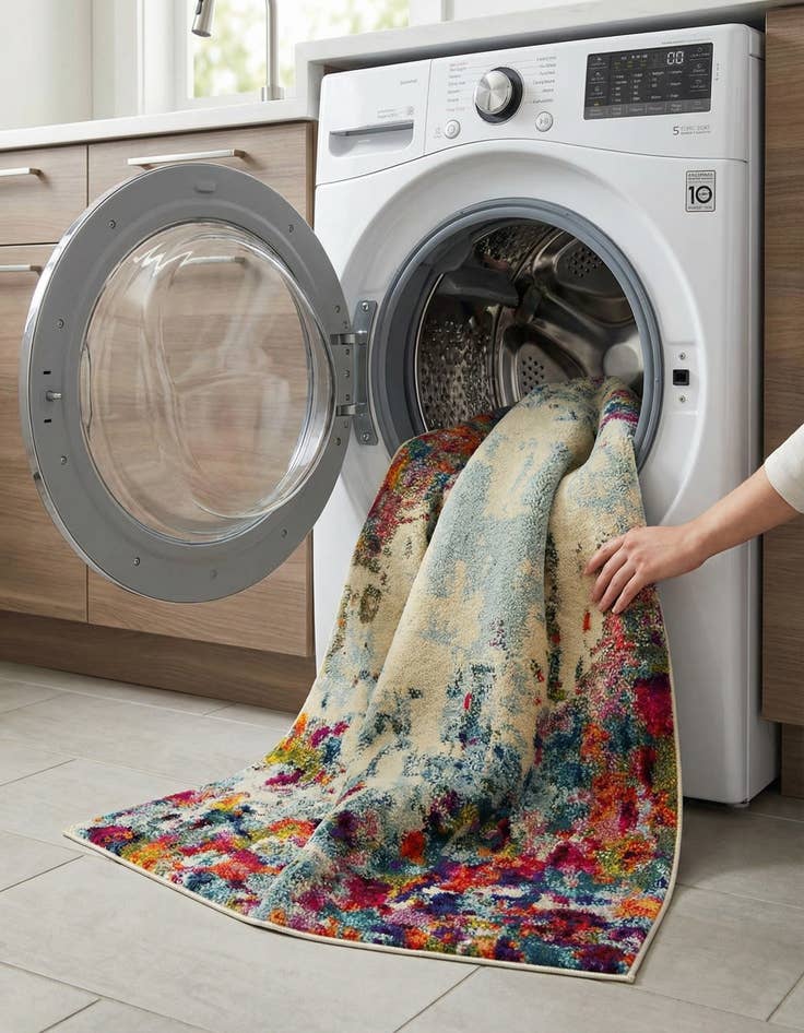 Detail image of 3' 3 x 5' 3  Washable Spectrum Rug