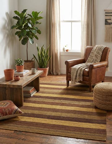 5' 2 x 6' 8 Hand Woven Kilim Afghan Wool Rug
