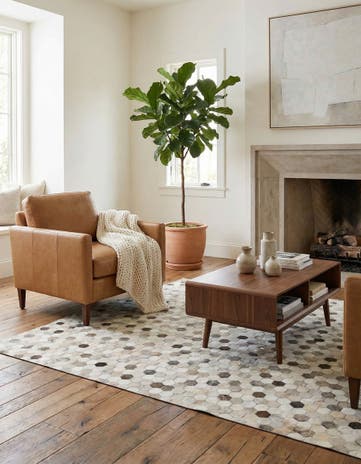 4' 8 x 6' 7 Cowhide Stocks Rug