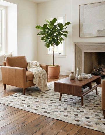 4' 8 x 6' 7 Cowhide Stocks Rug
