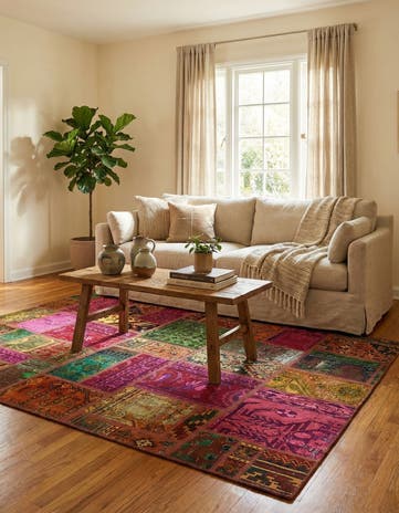5' 9 x 7' 9 Hand Knotted Ultra Vintage Persian Wool Rug