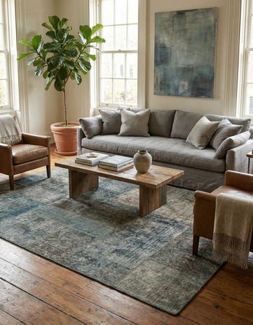 5' x 6' 8 Hand Knotted Ultra Vintage Persian Wool Rug