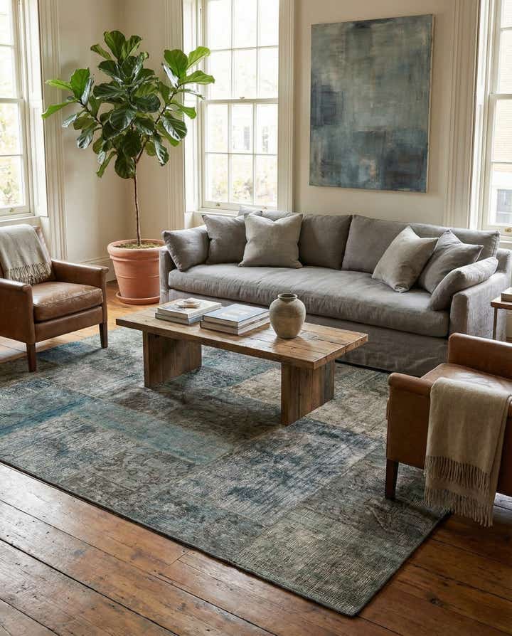 5' x 6' 8 Hand Knotted Ultra Vintage Persian Wool Rug