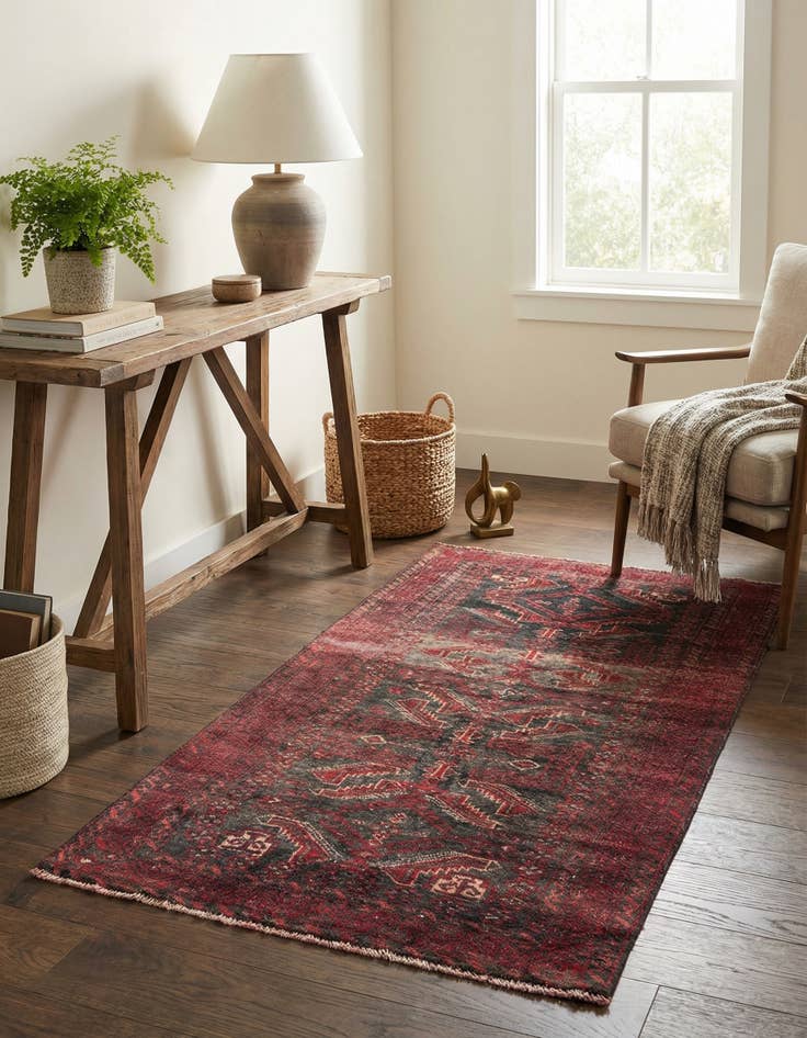 Detail image of 2' 9 x 5' 2  Hand Knotted Ultra Vintage Persian Wool Rug