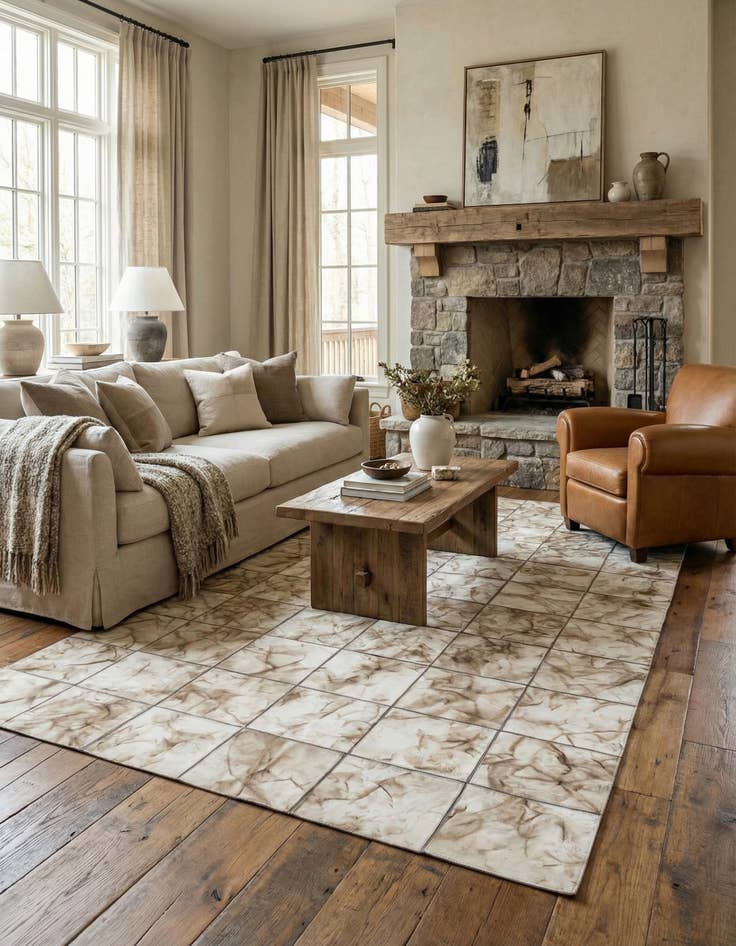 Detail image of  5' x 7' 11 Cowhide - Patchwork Rug