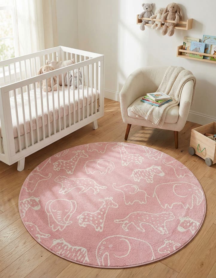 5' 3 x 5' 3 Animals Whimsy Kids Rou...
