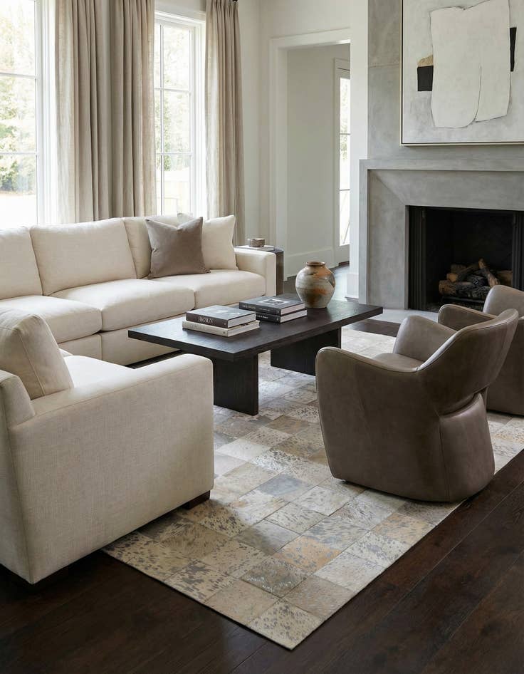 Detail image of 5' 1 x 8' 2 Cowhide Rug