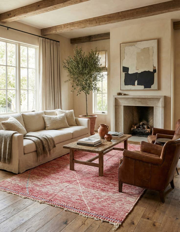 Detail image of 5' 5 x 8' 7  Hand Knotted Moroccan Wool Rug