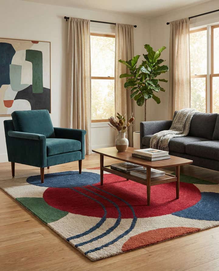 5' 1 x 5' 1 Handtufted Wool Square Rug