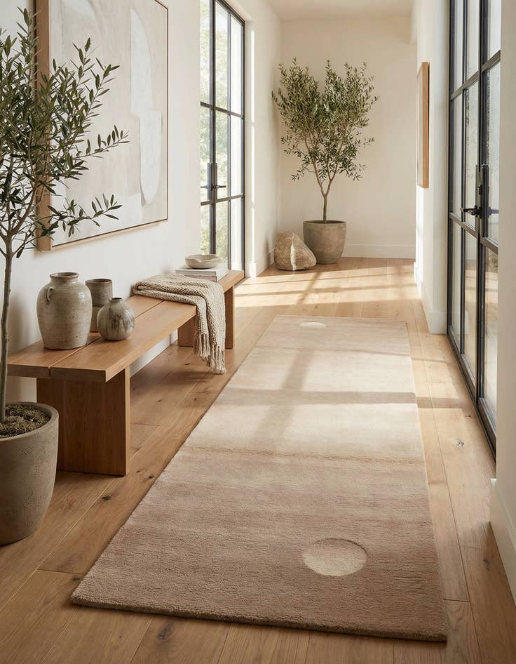 Detail image of 2' 8 x 9' 8  Hand Knotted Tibet Wool Runner Rug