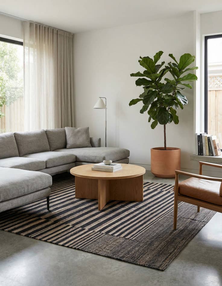 Detail image of 6' x 7' 7  Hand Woven Kilim Modern Wool Rug