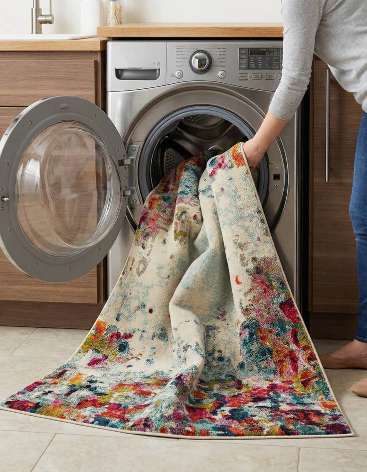 Detail image of 5' x 8'  Washable Spectrum Rug