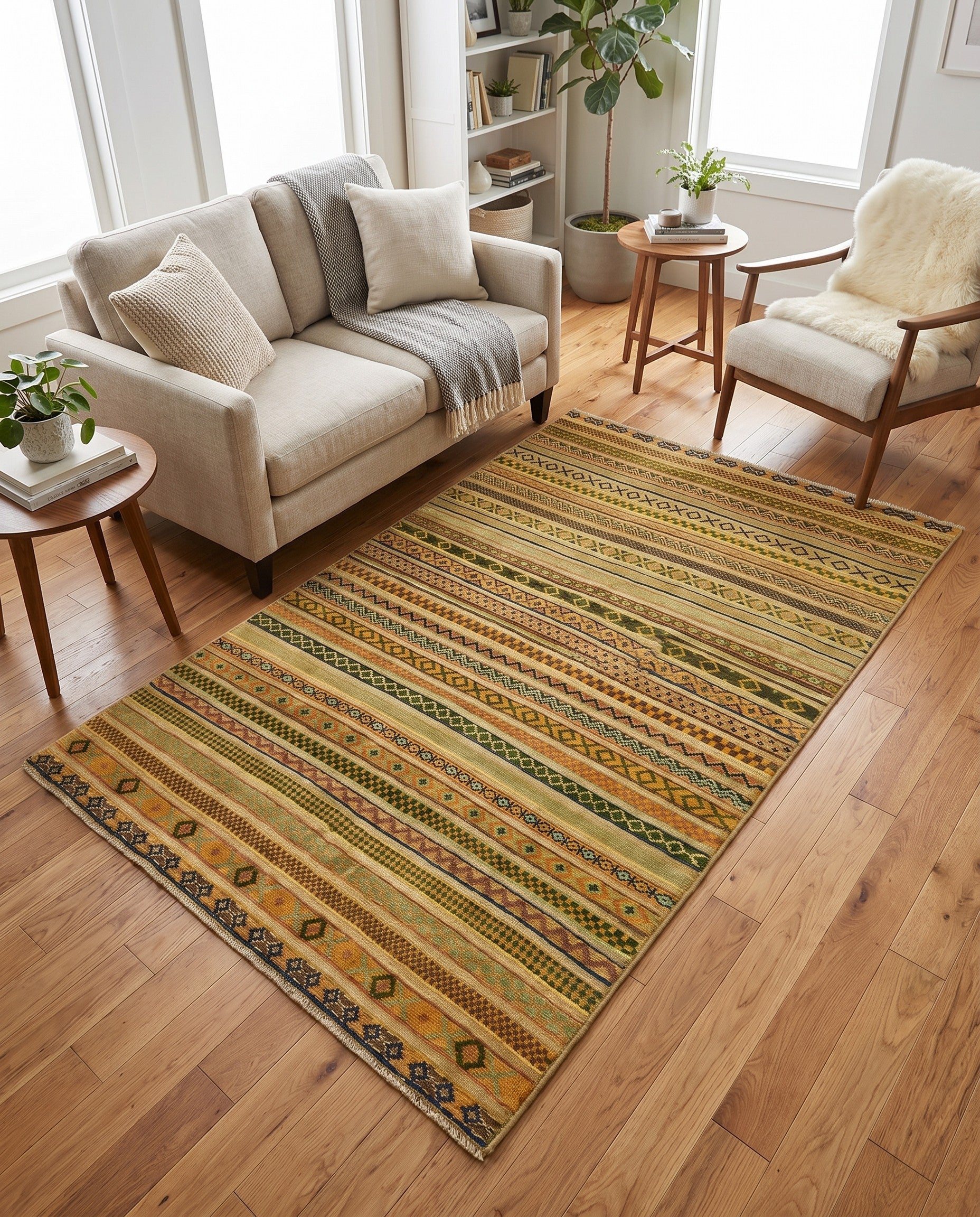 3' 10 x 6' 1 Hand Knotted Modern Ziegler Rug